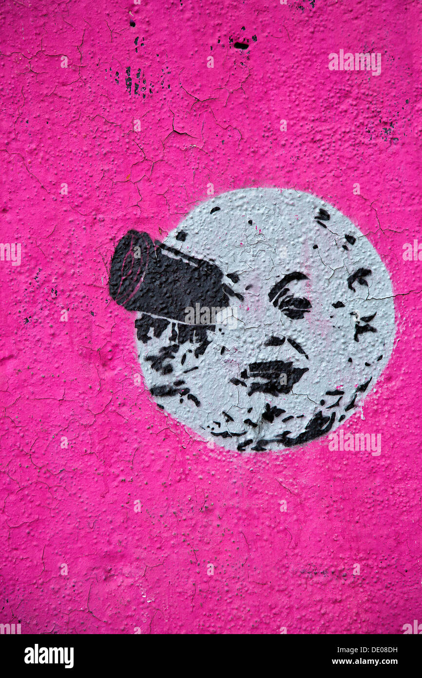 Graffiti an der East Side Gallery, Berliner Mauer Stockfoto