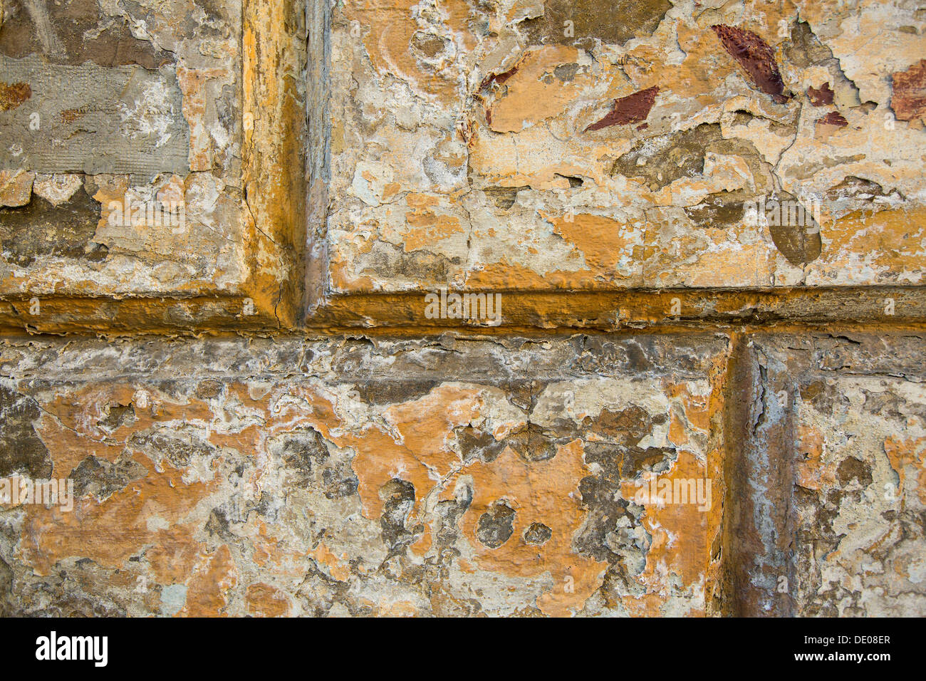 Textur des alten Stuck Wand Steinhaus. Stockfoto