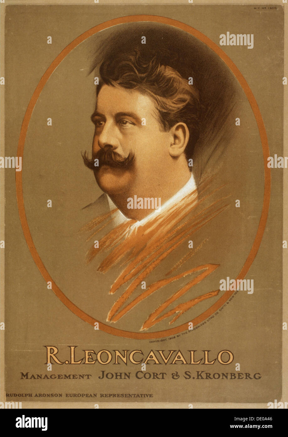 Ruggiero Leoncavallo (1858-1919), c. 1906. Künstler: anonym Stockfoto