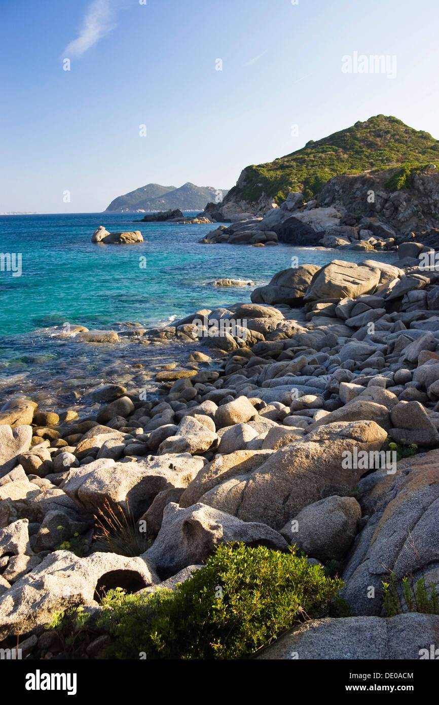 Felsenküste, Felsen, Küste der Costa Rei, Insel Sardinien, Mittelmeer, Italien, Europa Stockfoto