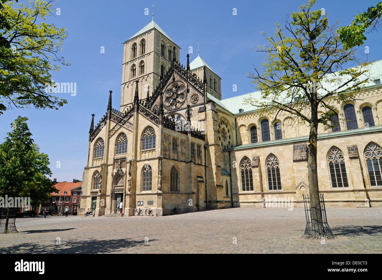 Münster Cathedral, St.-Paulus-Dom, Domplatz quadratisch Stockfoto