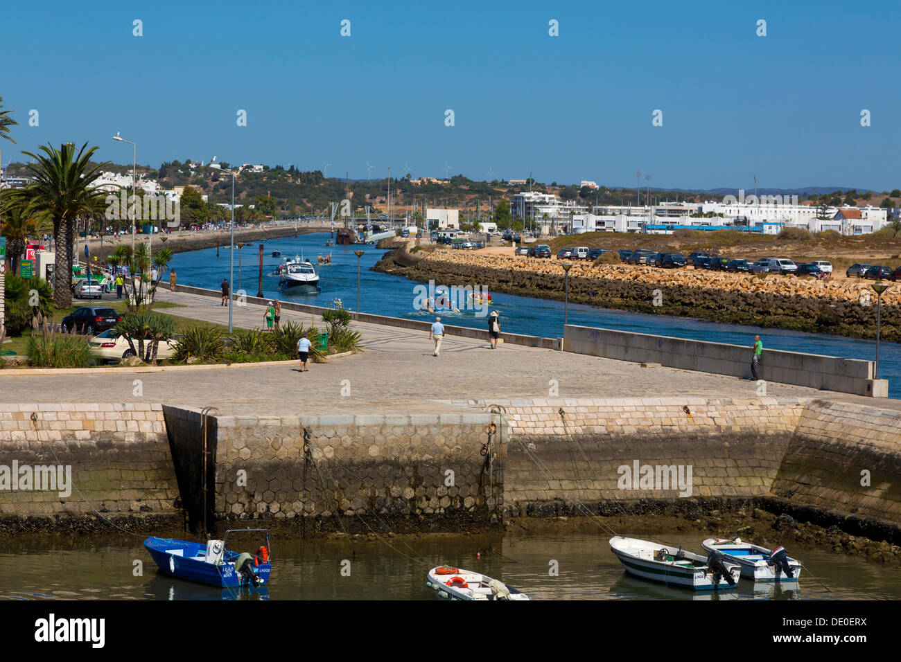 Hafen Sie Yachthafen, Eingang, Lagos, Algarve, Portugal, Europa Stockfoto