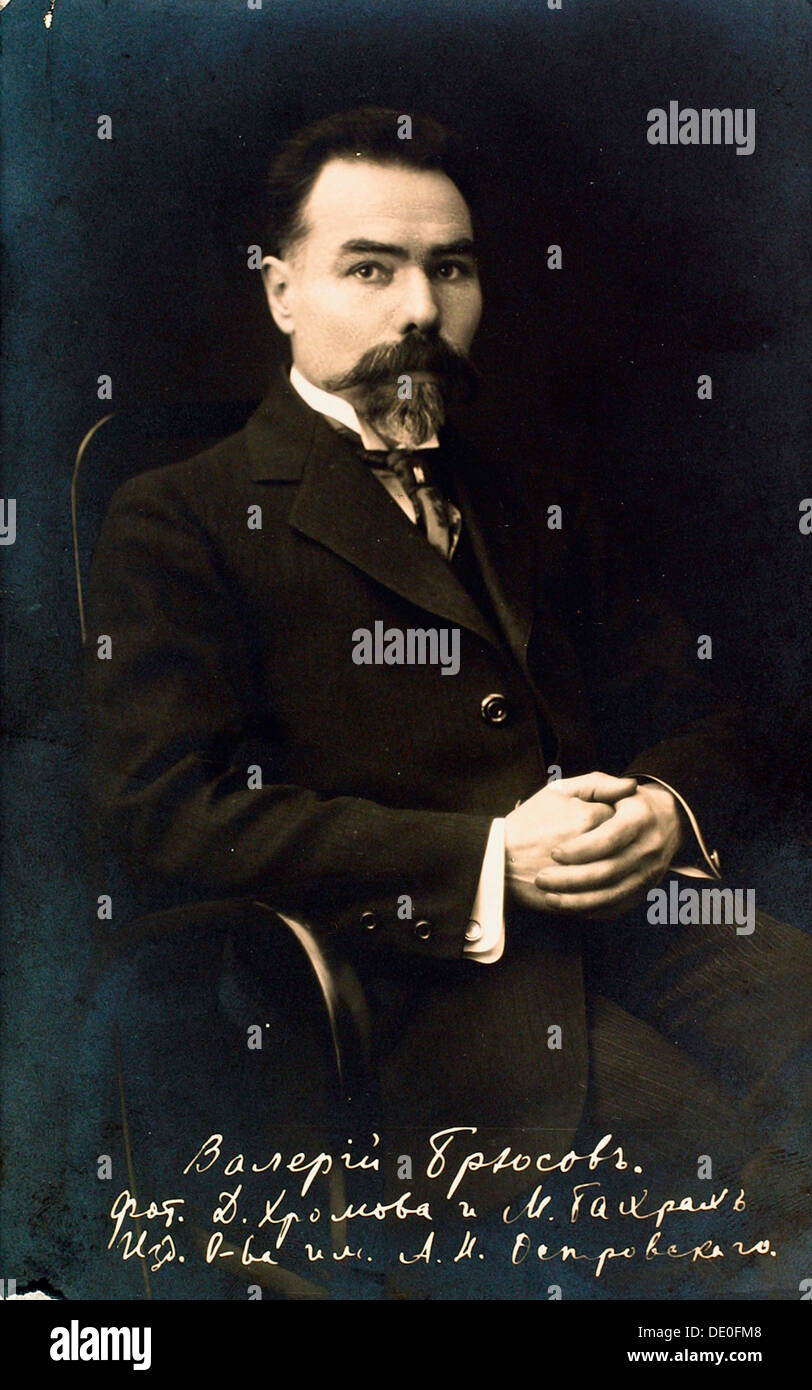 Valery Bryusov, russischer Autor und Dichter, der 1910er Jahre.  Künstler: Anon Stockfoto