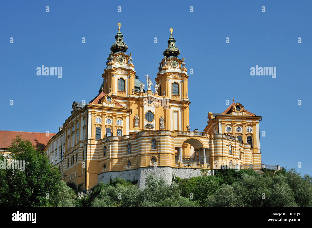 Stift Melk oder Stift Melk, UNESCO-Weltkulturerbe, untere Austria, Österreich, Europa Stockfoto