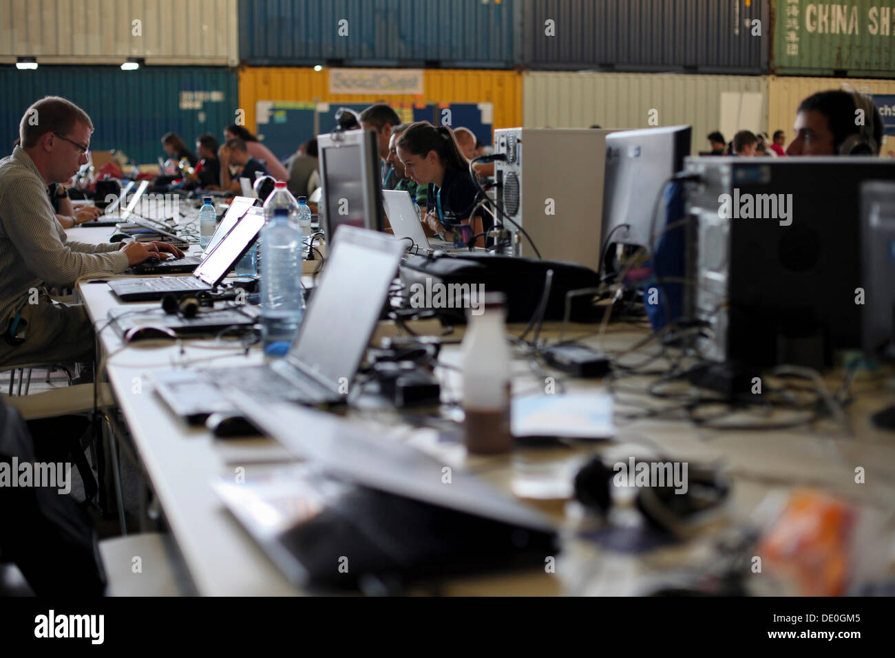 Szene aus der Campus Party, ein jährliches Festival von Technologie und LAN-Party mit rund 10 000 Teilnehmer Stockfoto