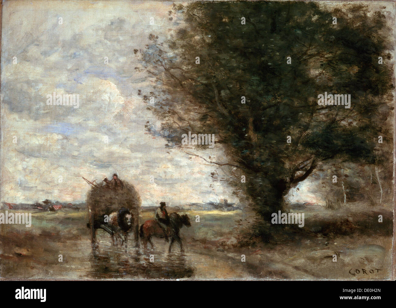 "Die Haycart", 1865-1870.  Künstler: Jean-Baptiste-Camille Corot Stockfoto