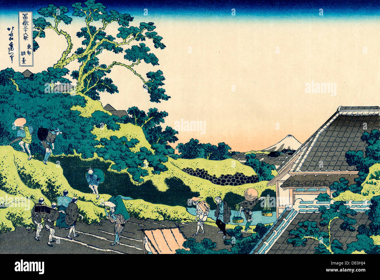 Sundai in Edo (aus einer Serie 36 Ansichten des Berges Fuji), 1830-1833.  Künstler: Hokusai Stockfoto