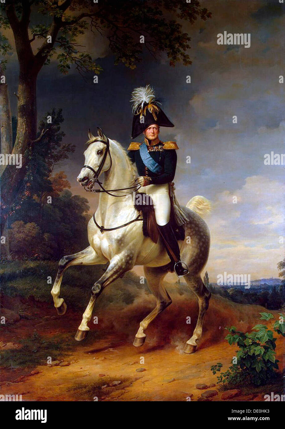 "Reitsport Portrait des Kaisers Alexander ich ', (1777-1825), 1837.  Künstler: Franz Kruguer Stockfoto