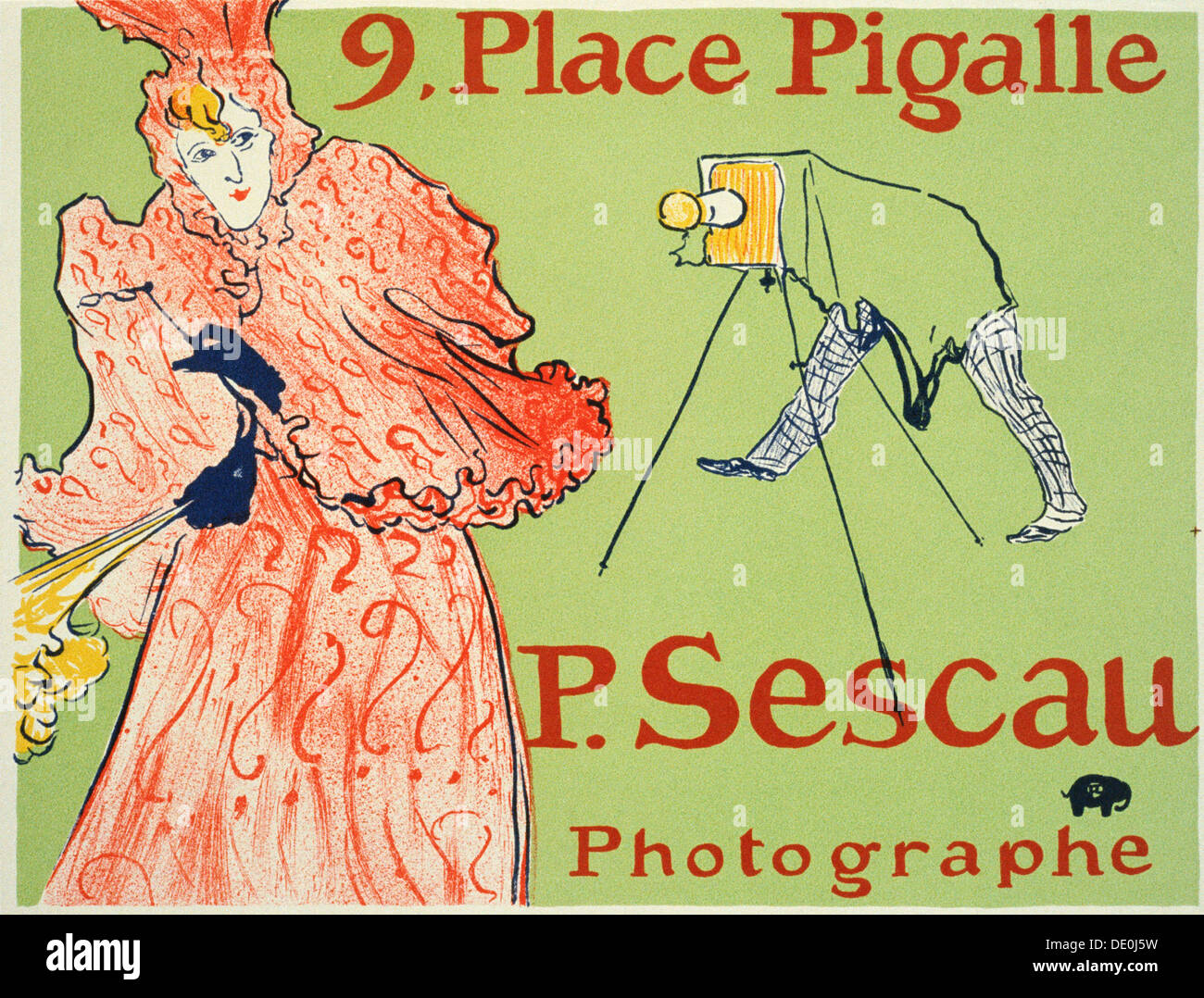 9, place Pigalle, P. Sescau Photographe (Poster), 1894.  Künstler: Henri de Toulouse-Lautrec Stockfoto