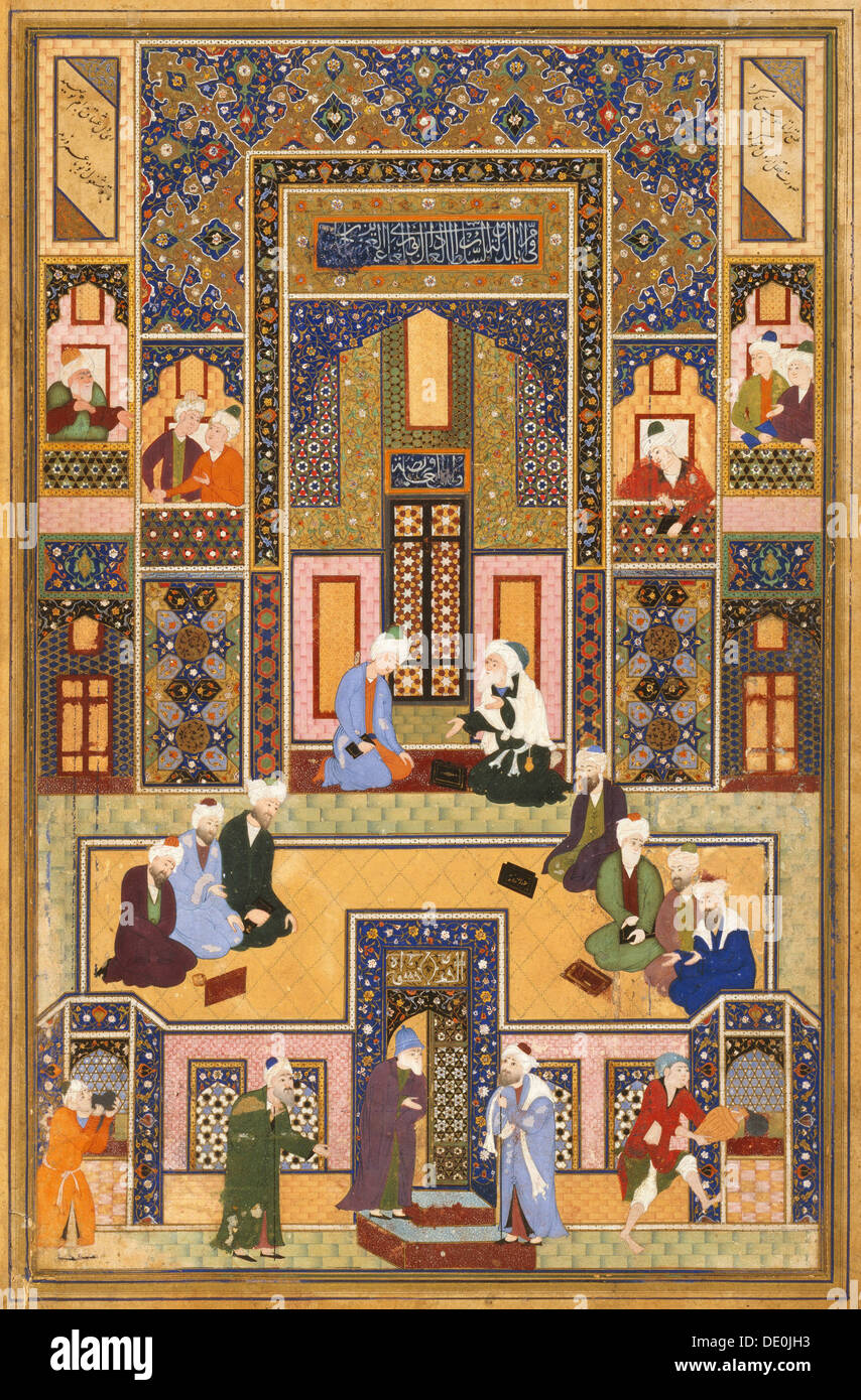 Das Treffen der Theologen, 1537-1550. Künstler: Abd Allah Musawwir (aktive Mitte des 16. Jhs.) Stockfoto