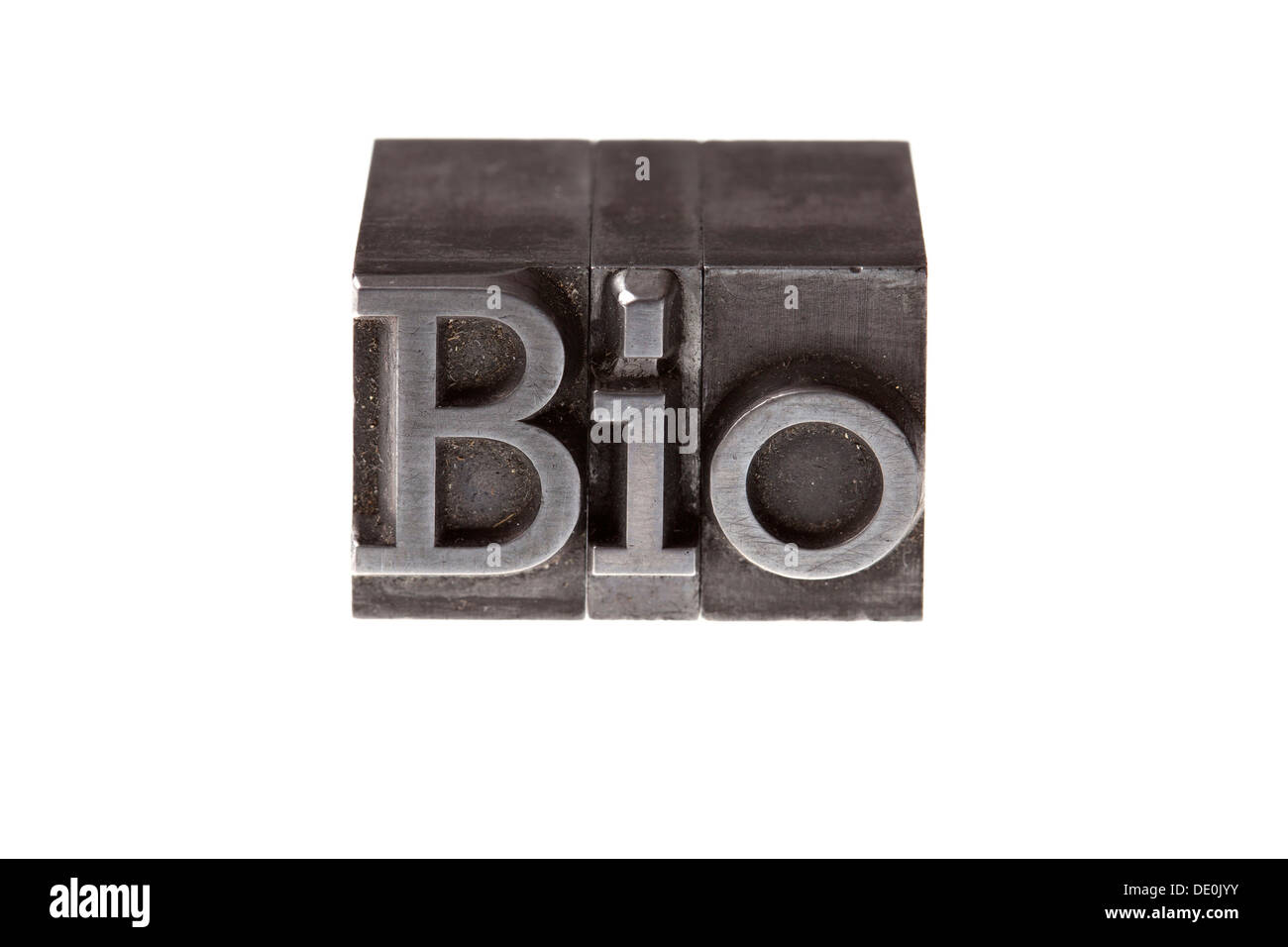 Alten führen Buchstaben bilden das Wort "Bio", Deutsch für "Bio" Stockfoto