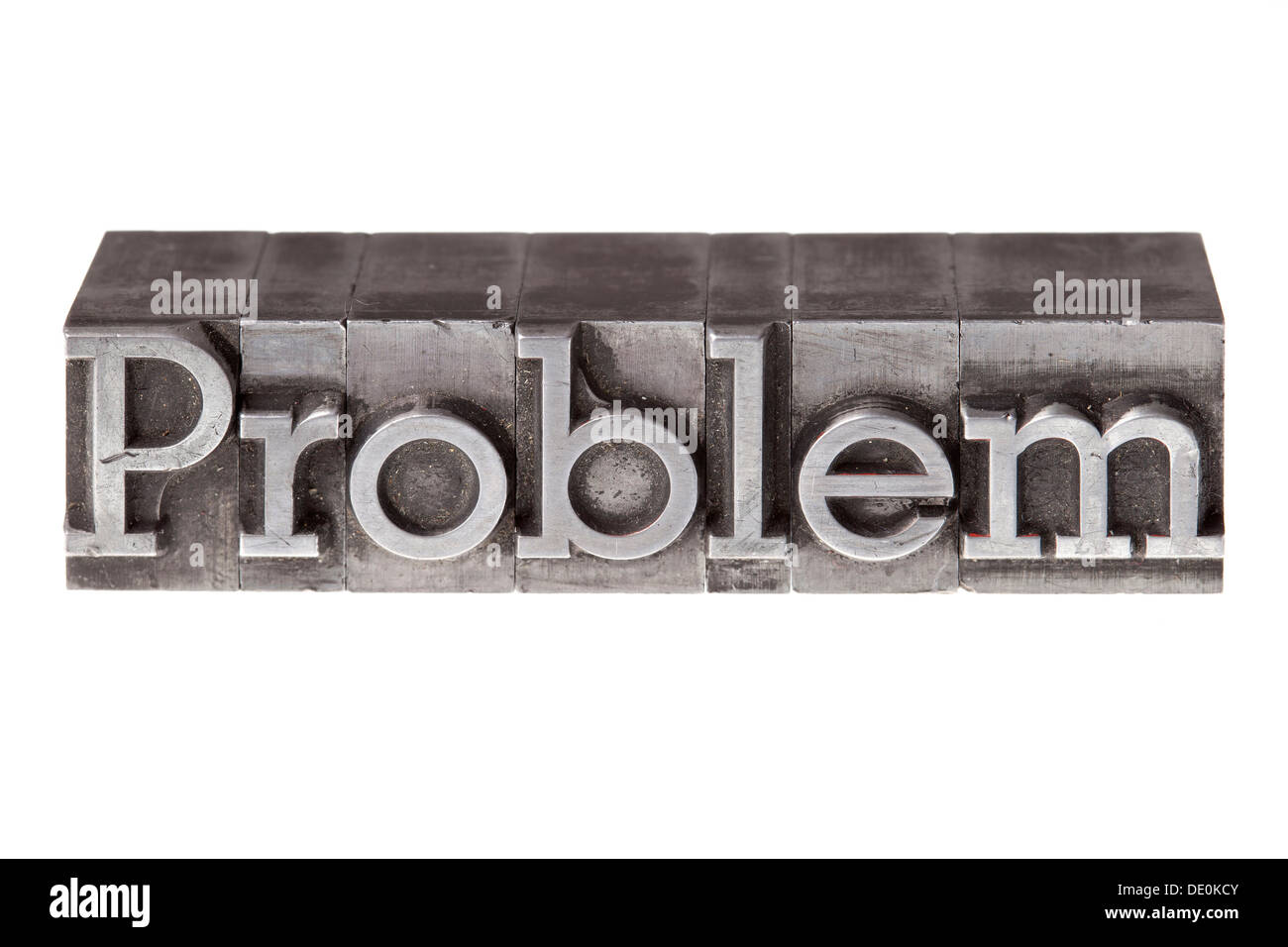 Alten führen Buchstaben bilden das Wort "Problem" Stockfoto