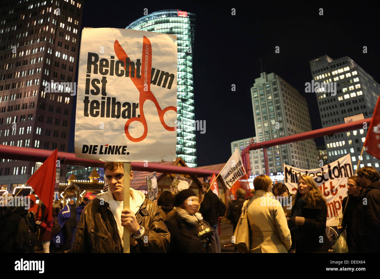 Protest gegen die Finanzkrise auf den Tag der Protest der European Trade Union Confederation, Berlin Stockfoto
