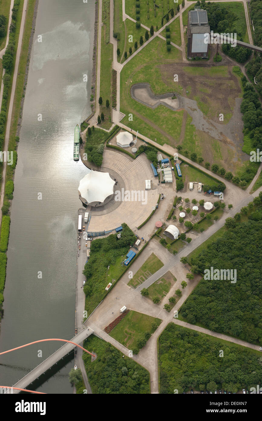 Luftbild, Amphitheater, Nordsternpark, Gelsenkirchen, Ruhrgebiet, Nordrhein-Westfalen Stockfoto