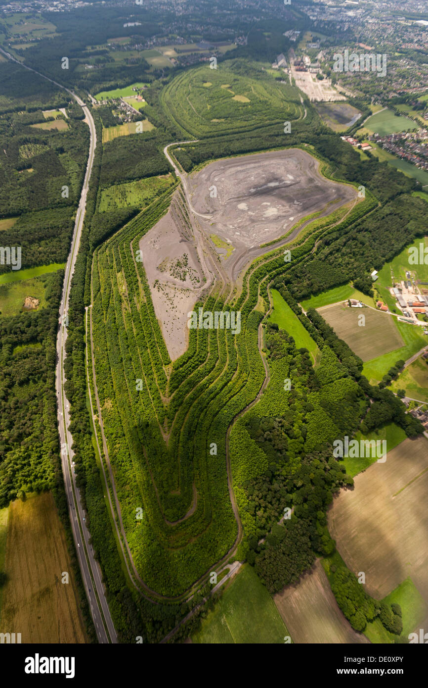 Luftbild, Halde Lohberg, Hünxe, Ruhrgebiet, Niederrhein, Nordrhein-Westfalen Stockfoto