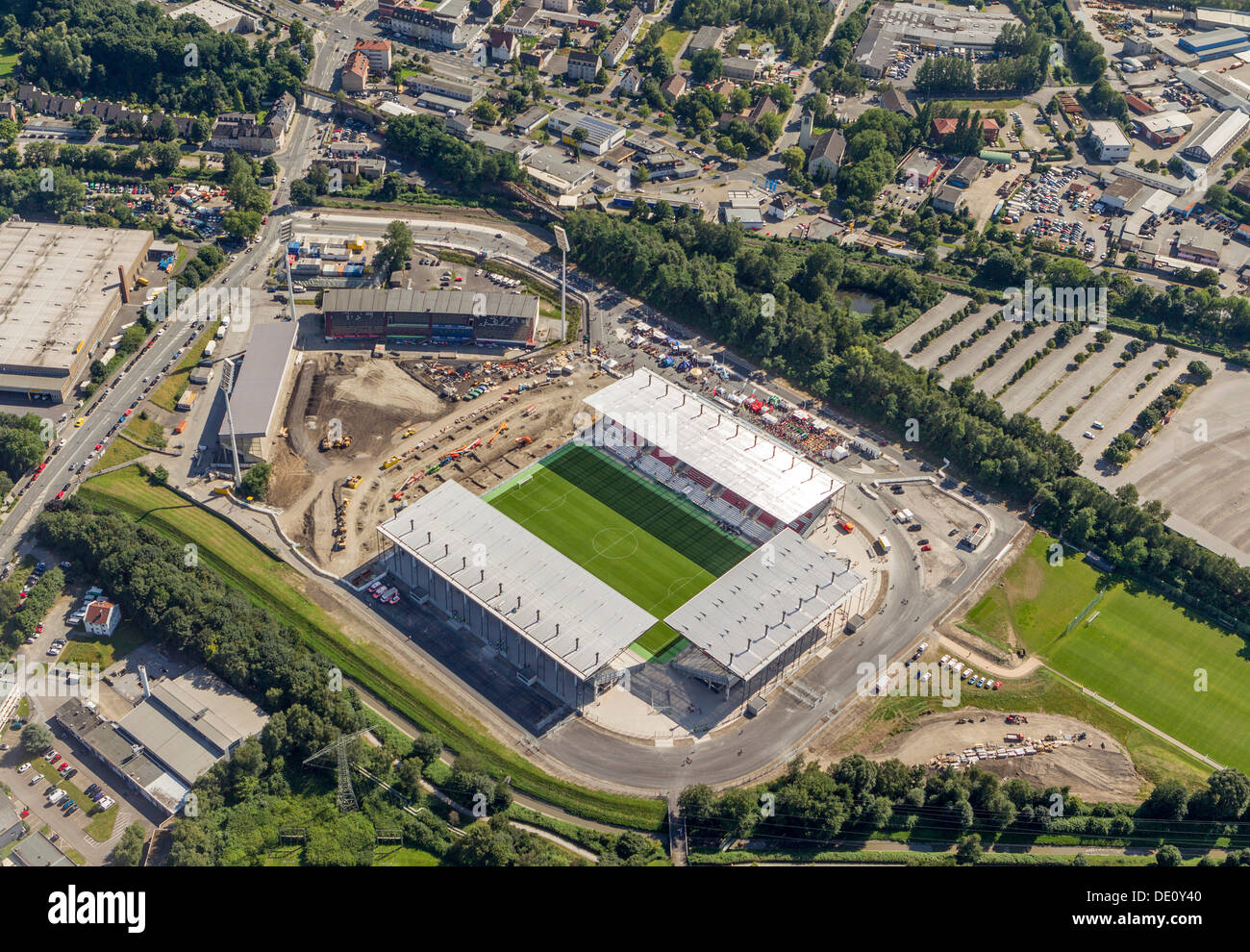 Luftaufnahme, das neu eröffnete Stadion in Essen, Ruhrgebiet, Nordrhein-Westfalen Stockfoto