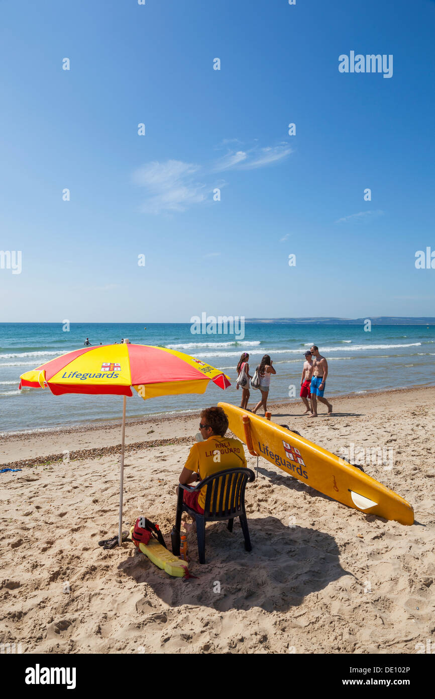 Rettungsschwimmer Bournemouth Beach, Bournemouth, Dorset, England Stockfoto