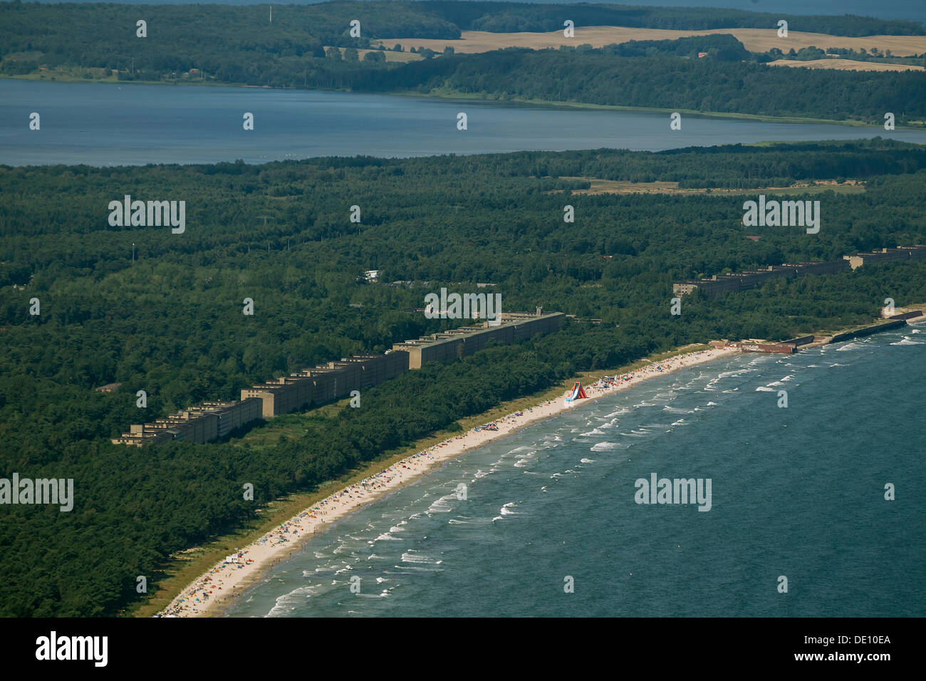 Luftbild, KdF Bad Prora Strandresort, Kraft Durch Freude, Deutsch für Kraft durch Freude, ehemalige Resort der nationalen Stockfoto