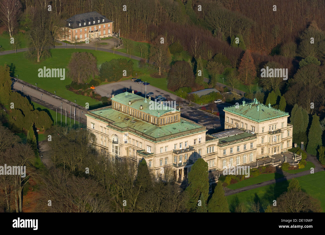 Luftaufnahme, Villa Huegel Stockfoto
