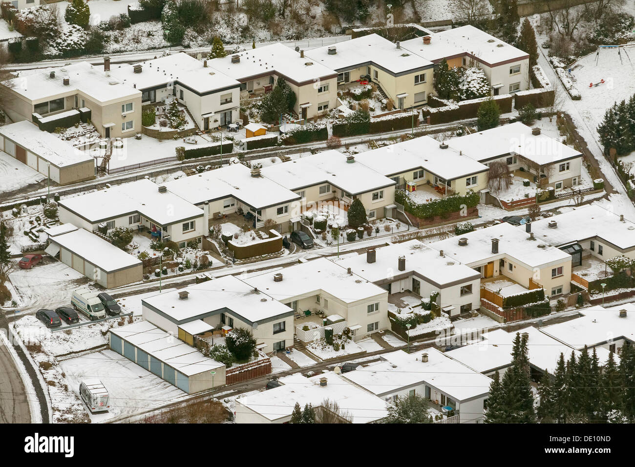Luftaufnahme, Wohnungsbau im winter Stockfoto