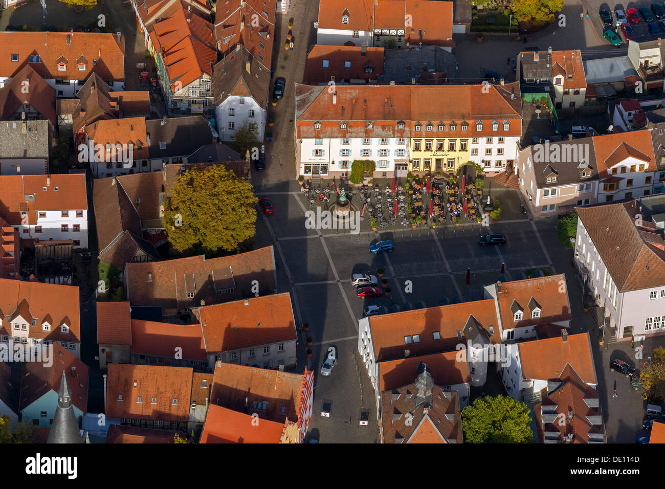 Luftbild, quadratischen Marktplatz und die Altstadt Stockfoto
