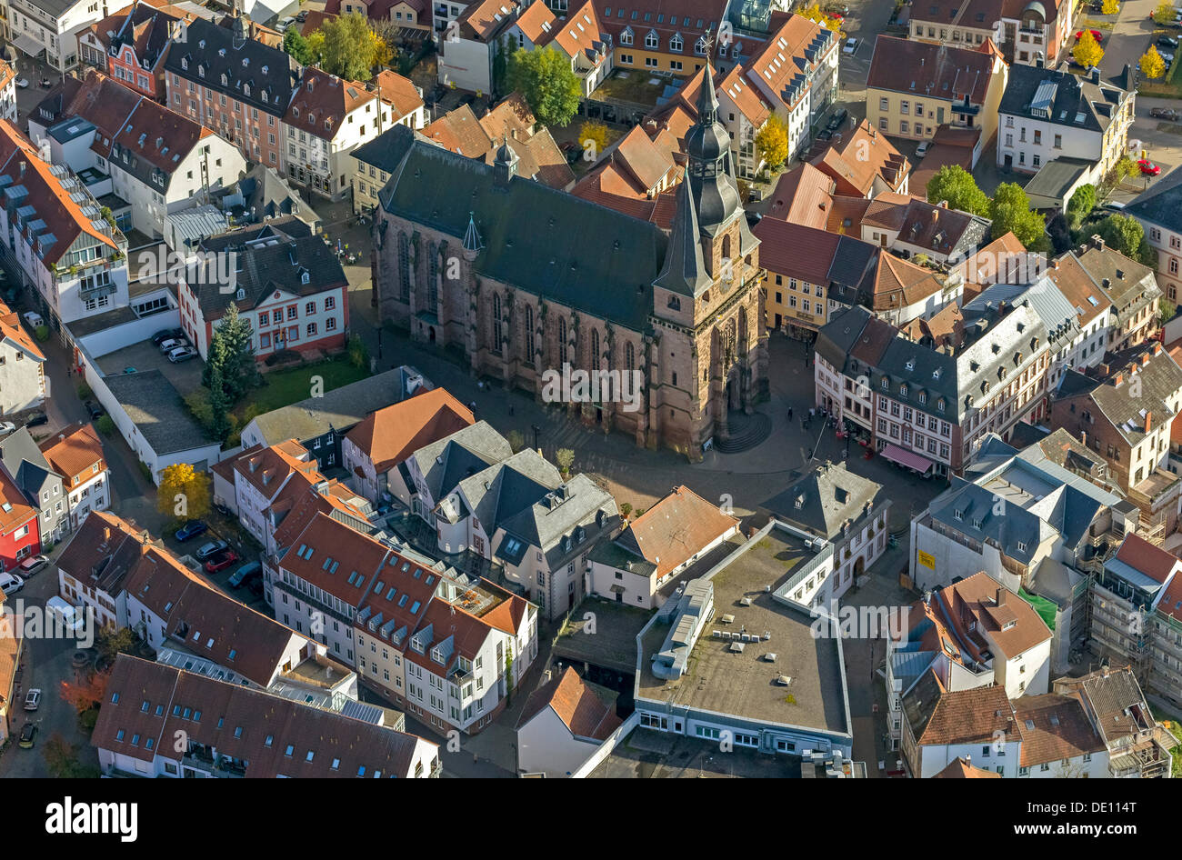 Luftaufnahme, Wendalinusbasilika, Basilika St. Wendel Stockfoto, Bild