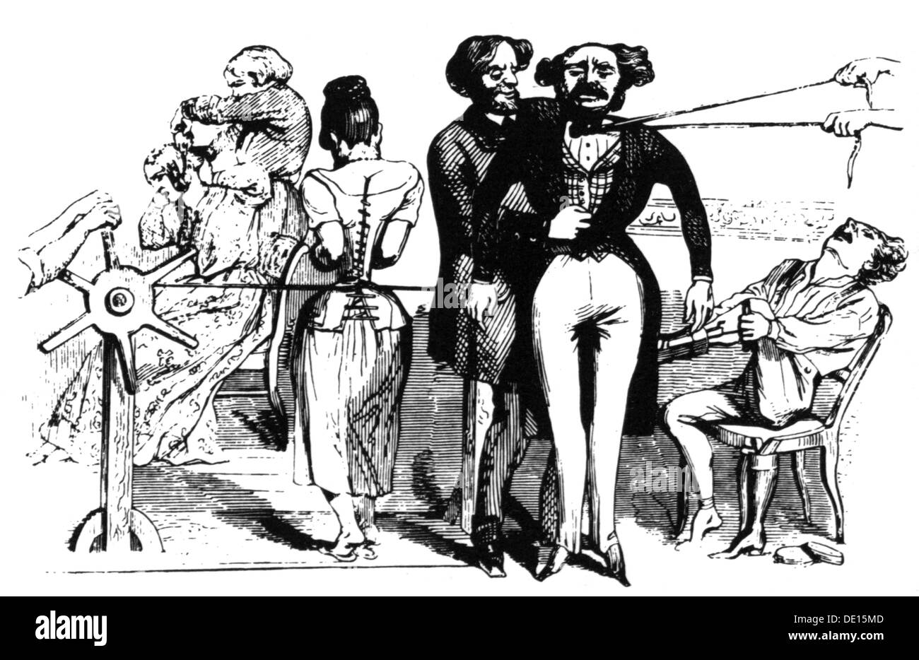 Mode, 19. Jahrhundert, Modediktat, Zeichnung, um 1830, Zusatzrechte-Clearences-nicht vorhanden Stockfoto