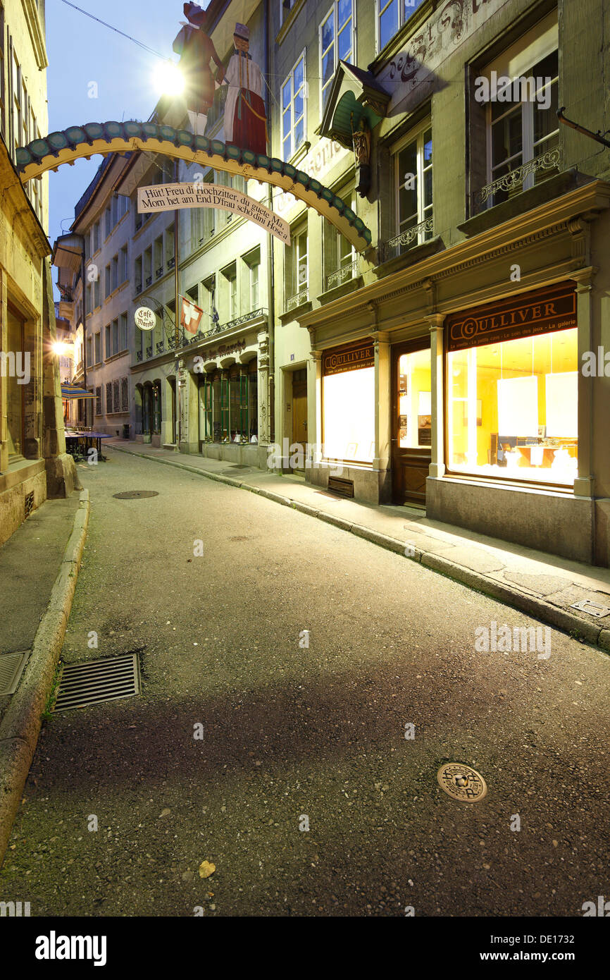 Hochzeitergasse Straße, Rue des Epouses Straße, Freiburg, französische Schweiz, Schweiz, Europa Stockfoto