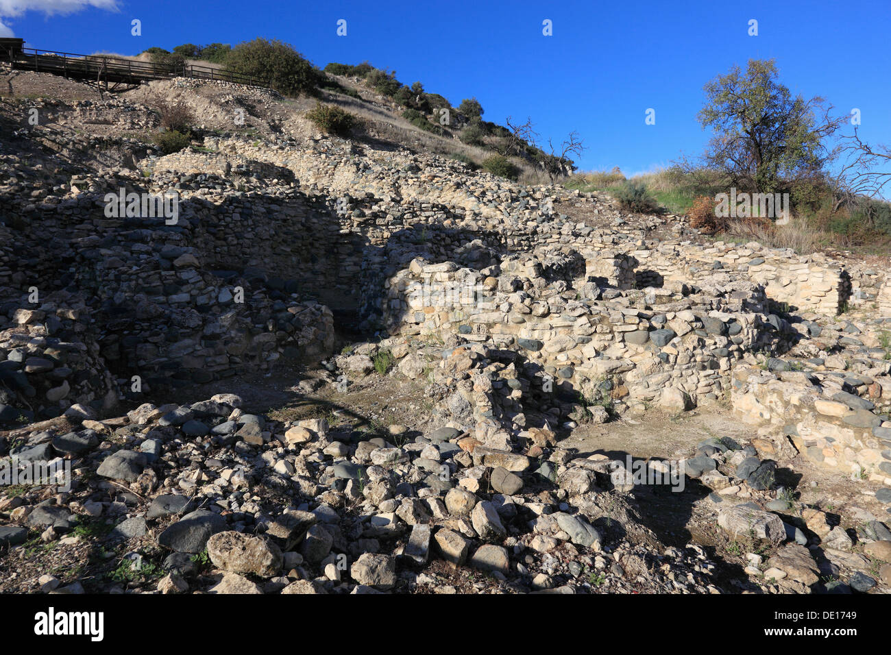 Zypern, Chirokitia, auch Choirokoitia, Griechisch gelegenen, ist eine archäologische Stätte auf der Mittelmeerinsel Zypern in Larn Stockfoto