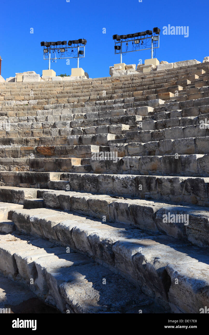 Zypern, Kourion, assyrischen Ku-ri-i, antike griechische, lateinische, Curium, historischen, antiken Ausgrabungsstätte, Ruinen, Römisches theater Stockfoto