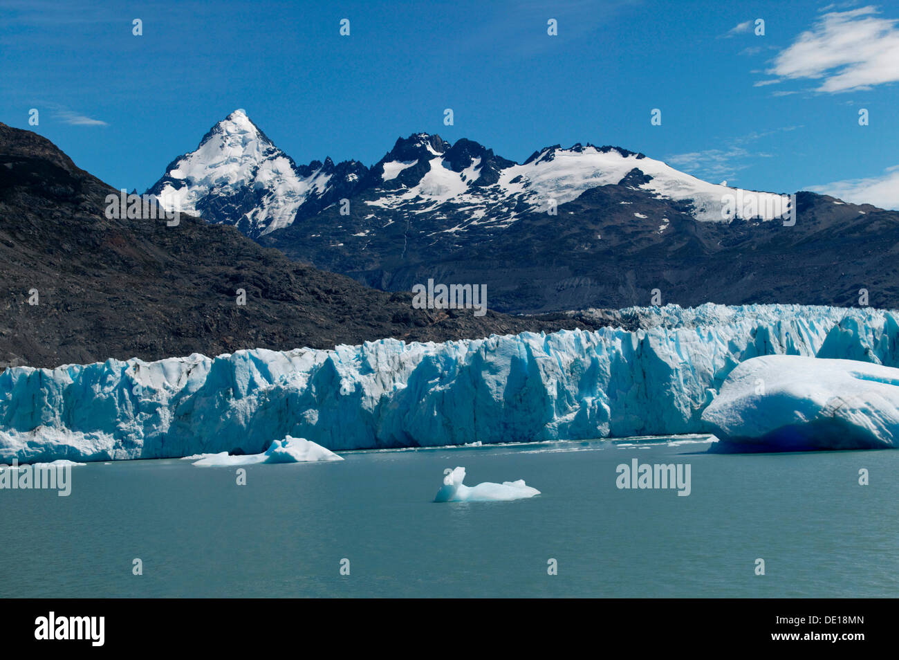 Upsala Gletscher, Lago Argentino, der Nationalpark Los Glaciares, UNESCO-Weltkulturerbe, Cordillera, Provinz Santa Cruz Stockfoto