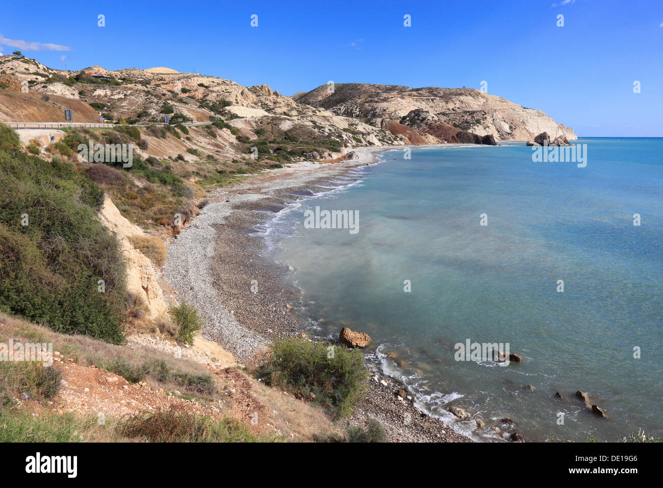 Zypern, Petra Tou Romiou, Aphrodites Geburtsort, dem Geburtsort der Aphrodite, malerische Klippen, Küstenroute Stockfoto