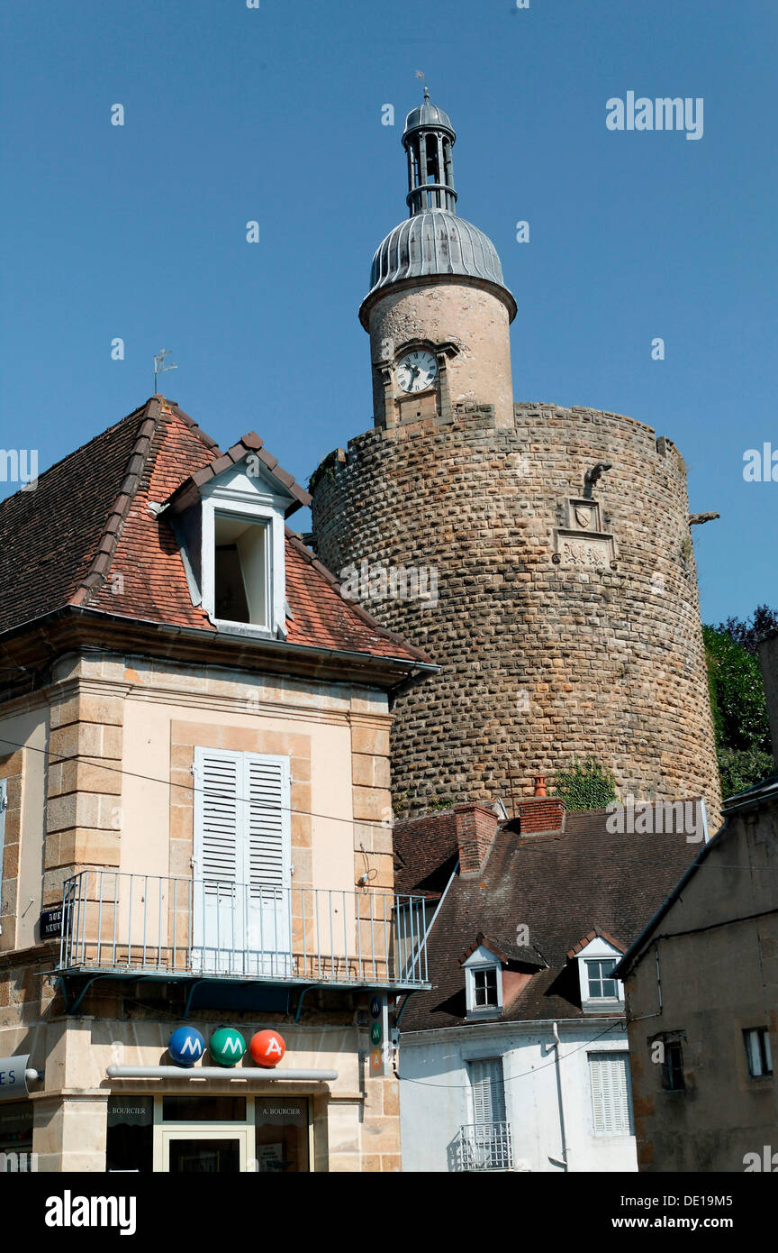 Bourbon Archambault, Quiquengrogne Tower, Bourbonnais, Allier, Auvergne, Frankreich Stockfoto