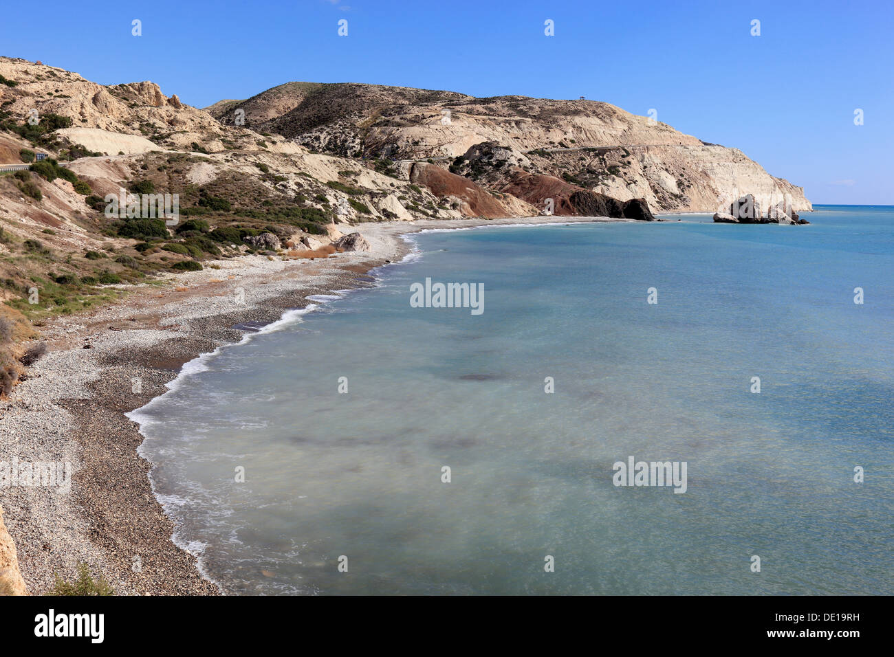 Zypern, Petra Tou Romiou, Aphrodites Geburtsort, dem Geburtsort der Aphrodite, malerische Klippen, Küstenroute Stockfoto