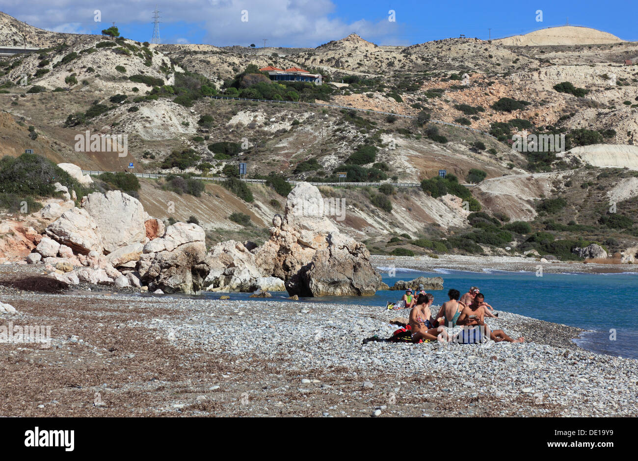 Zypern, Petra Tou Romiou, Aphrodites Geburtsort, dem Geburtsort der Aphrodite, malerische Klippen, Küstenroute Stockfoto