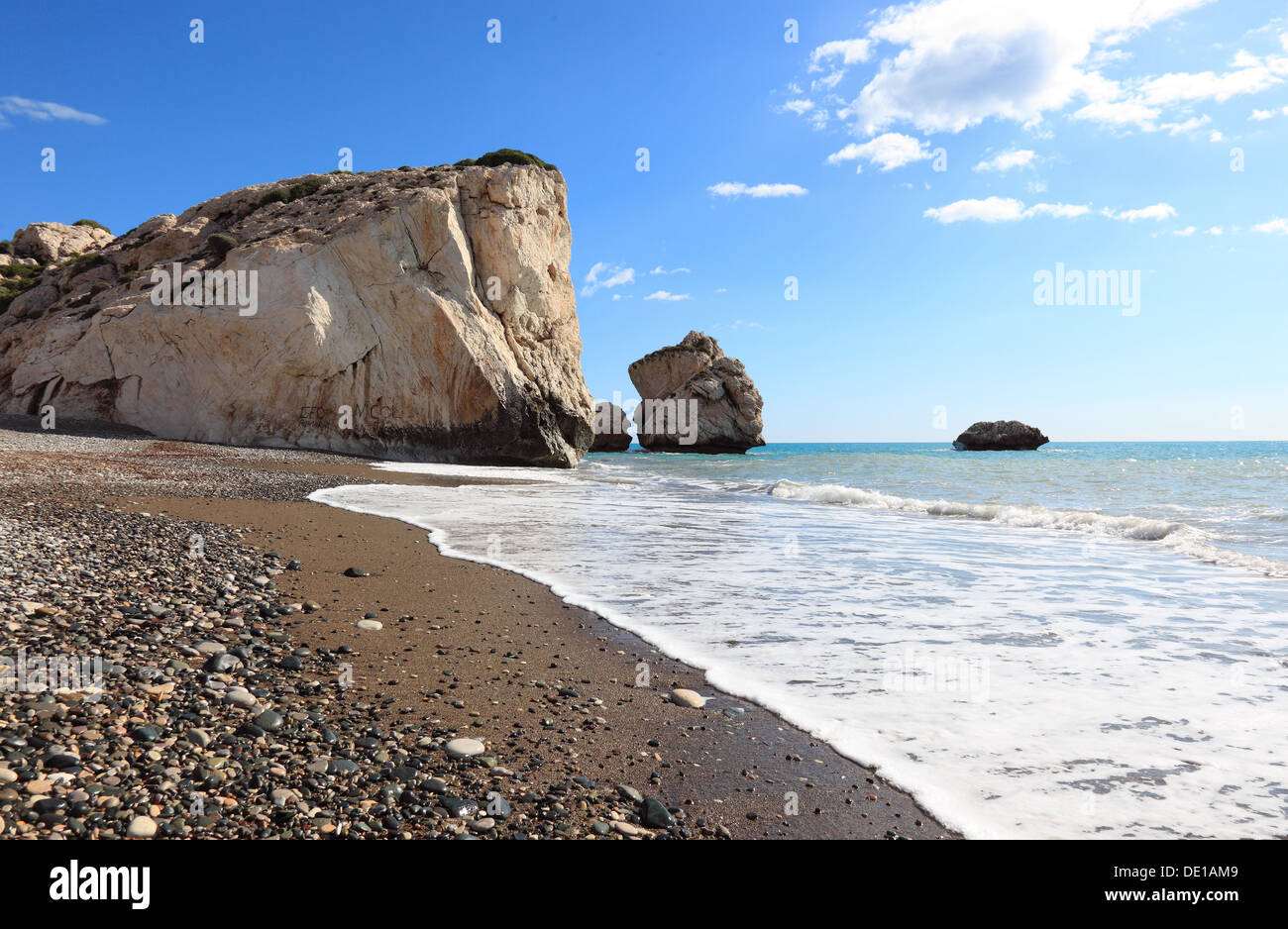 Zypern, Petra Tou Romiou, Aphrodites Geburtsort, dem Geburtsort der Aphrodite, malerische Klippen, Küstenroute Stockfoto
