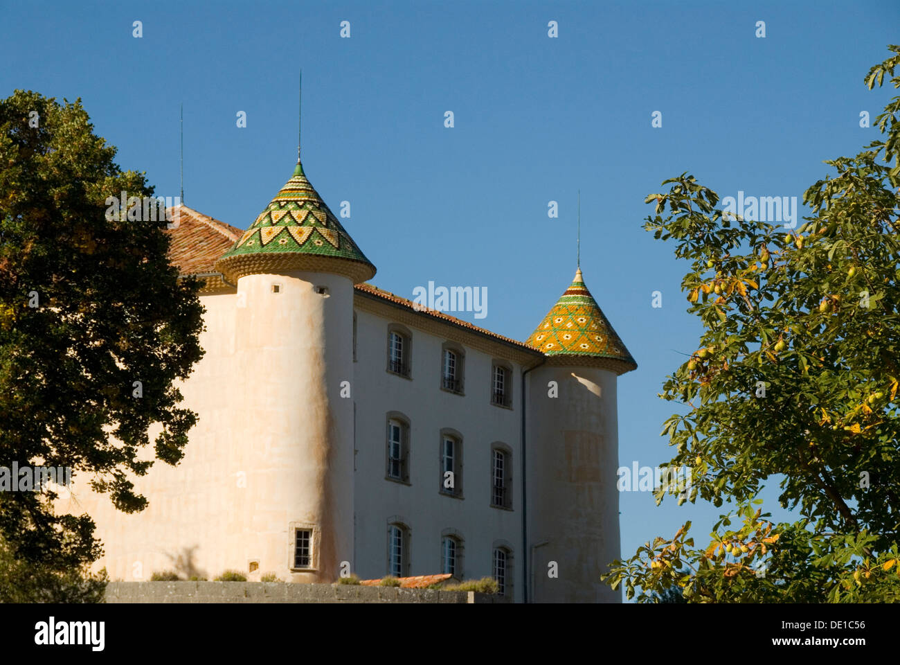 Schloss d'Aiguines, Provence, Frankreich Stockfoto