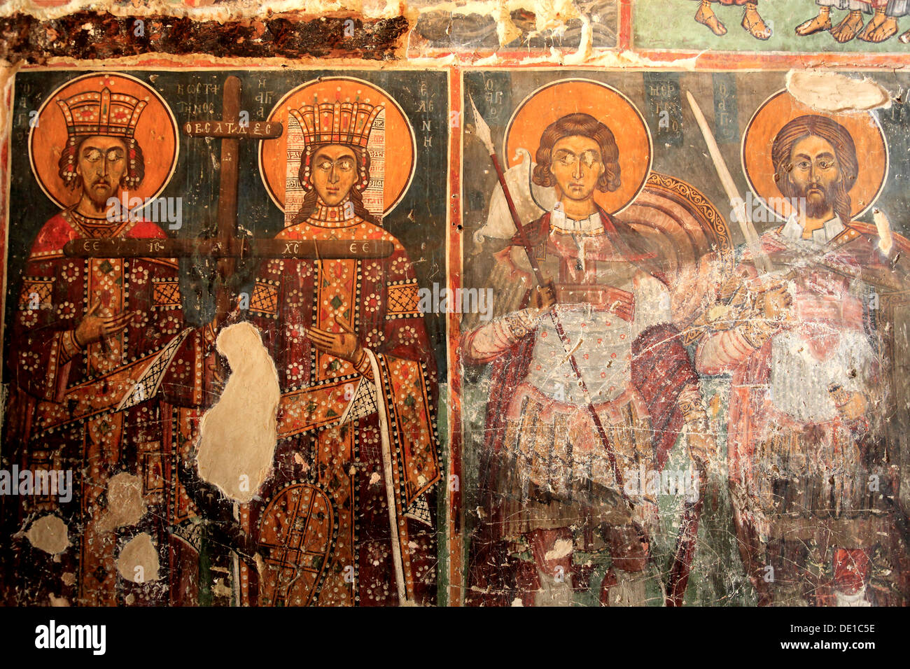 Scheune Dach Kirchen im Troodos-Gebirge auf Zypern, Zypern-zypriotische orthodoxe Kirchen, Bergdorf Kalopanagiotis Kirche von Sts Stockfoto