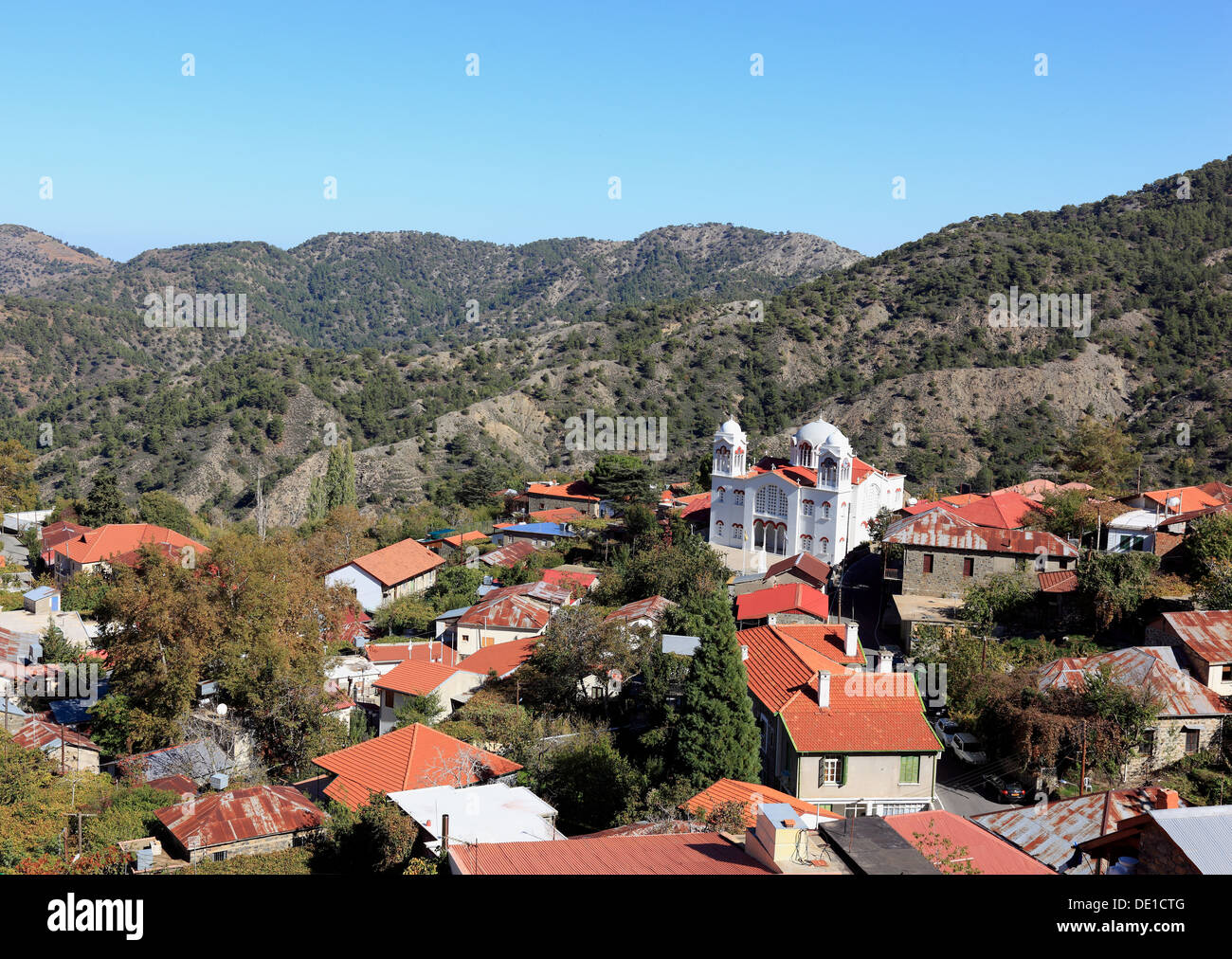 Zypern, Troodos-Gebirge in Zypern Bergdorf Pedoulas Stockfoto