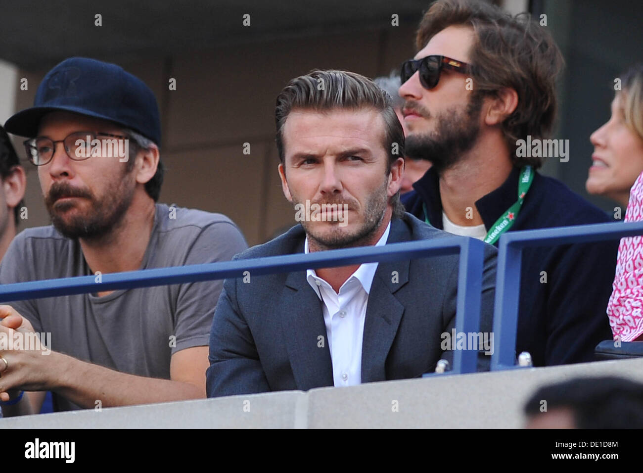 New York, USA. 09. September 2013. Herren Einzel-Finale bei den US Open Tennis Championships bei Billie Jean King National Tennis Center in Flushing, New York. Herren Einzel Finale, Rafael Nadal oder Novak Djokovic. David Beckham Credit: Aktion Plus Sport/Alamy Live-Nachrichten Stockfoto