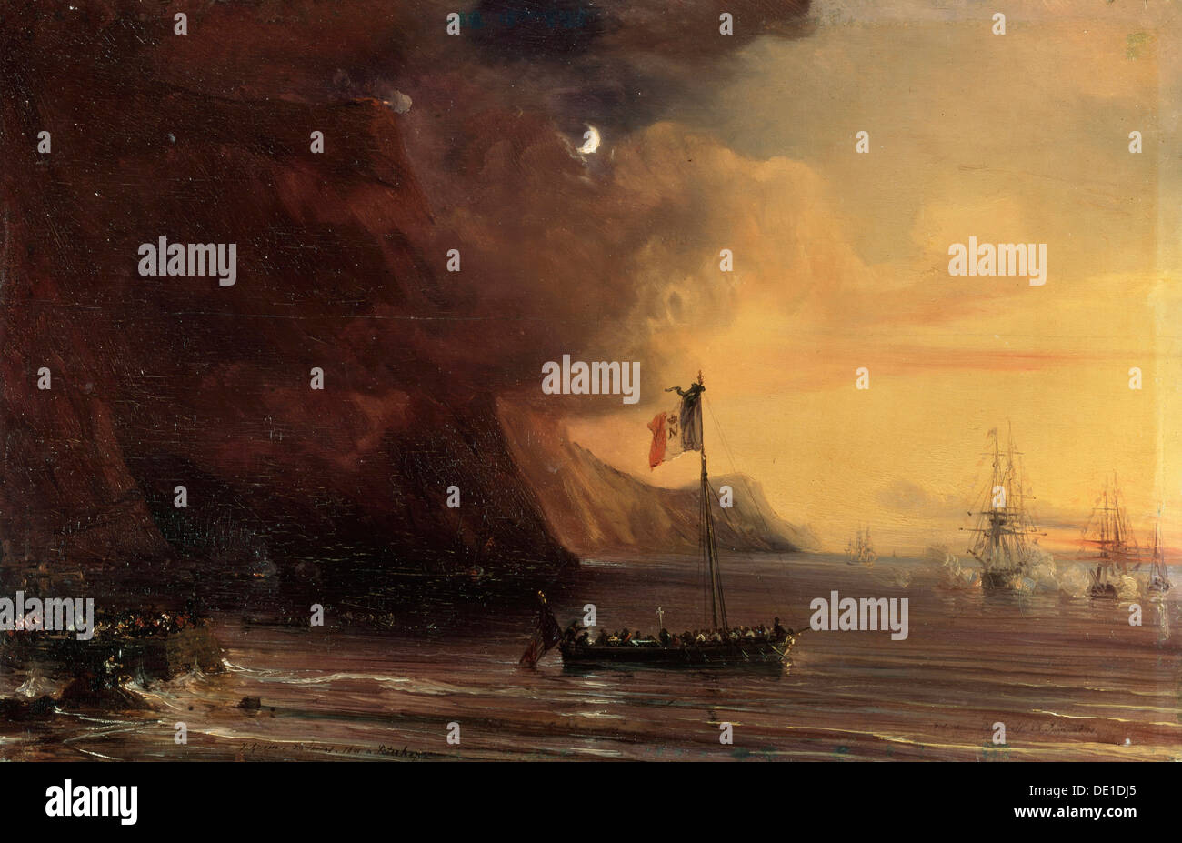 "Verkehr mit Napoleons Körper, 1841.  Künstler: Theodore Gudin Stockfoto