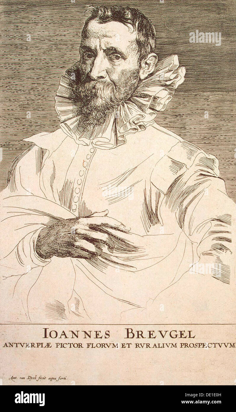 "Portrait of the Artist Jan Brueghel der jüngere" (1601-1678), ersten Drittel des 17. Jahrhunderts. Künstler: Anthony van Dyck Stockfoto