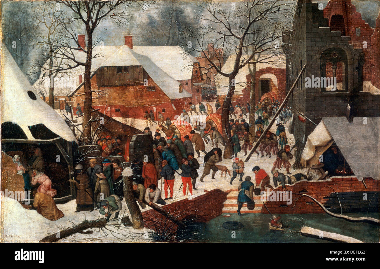 "Die Anbetung der Könige", der zweiten Hälfte des 16. Jahrhunderts.  Künstler: Pieter Brueghel der jüngere Stockfoto