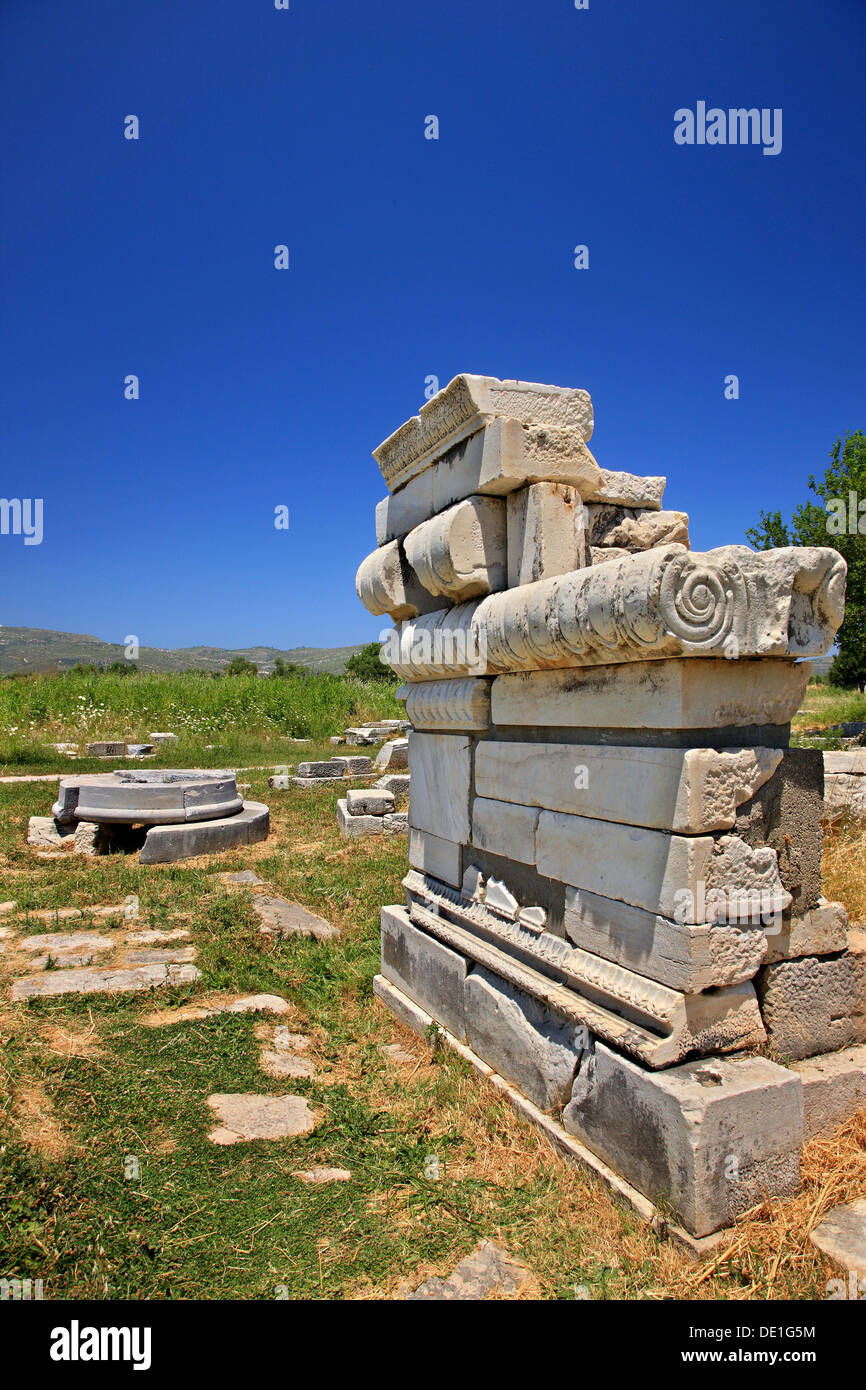 Der Altar der Göttin Hera in der archäologischen Stätte des Heraion, Insel Samos, Griechenland Stockfoto