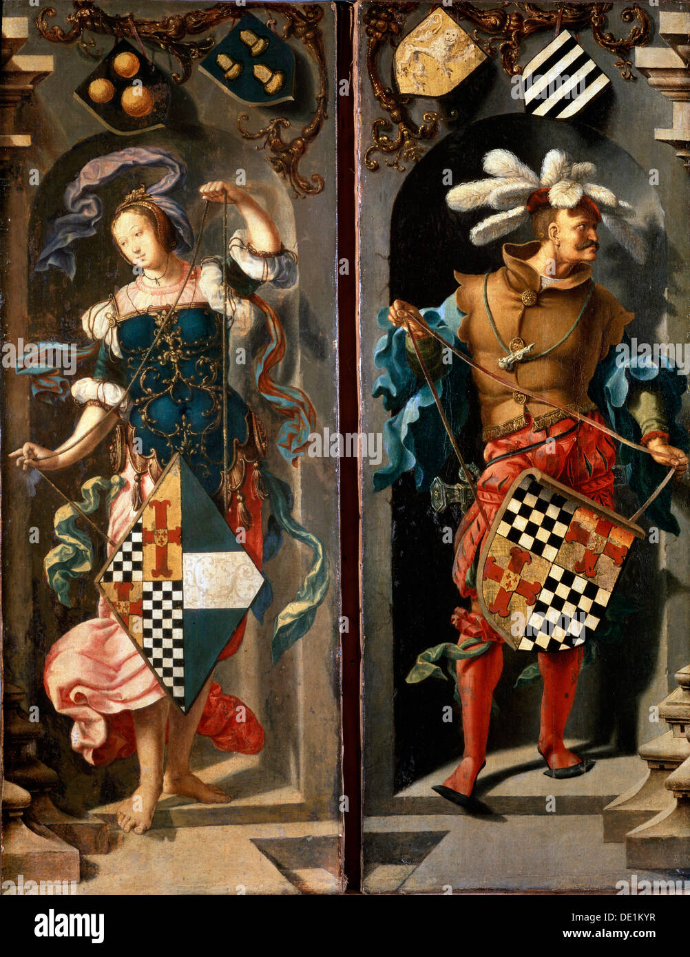 "Die Heilung der blinden Mann Jericho", (Seitenwand), 1531.  Künstler: Lucas van Leyden Stockfoto