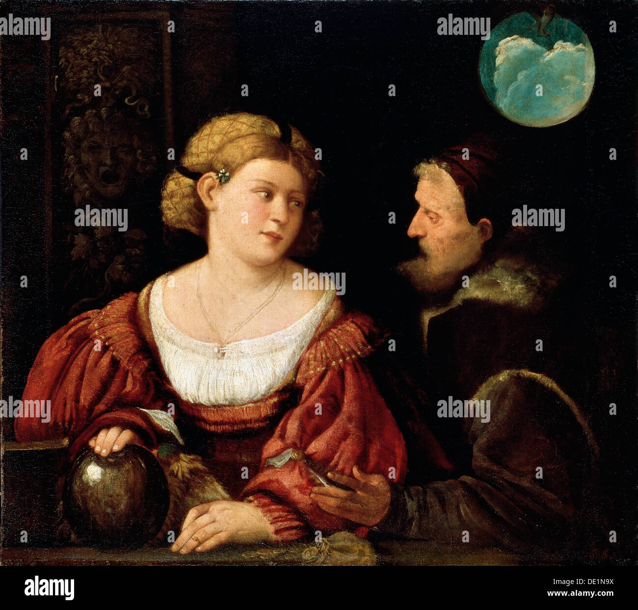 "Verführung (Alter Mann und eine junge Frau)", 1515-1516.  Künstler: Giovanni Cariani Stockfoto