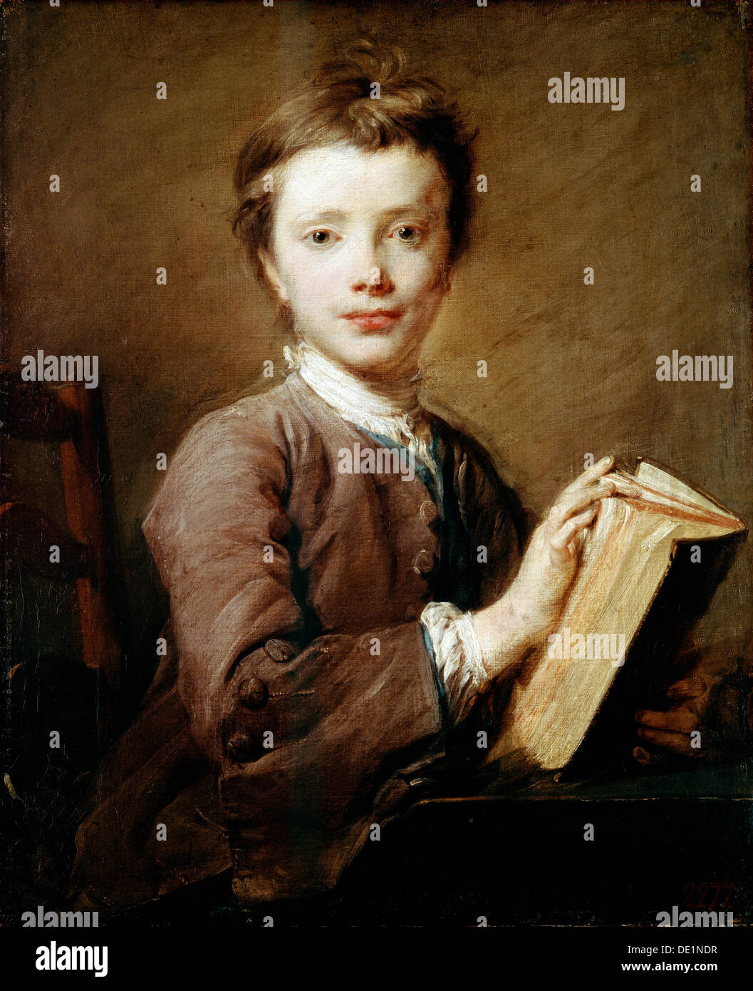 "Ein Junge mit einem Buch", c1740.  Künstler: Jean-Baptiste Perronneau Stockfoto