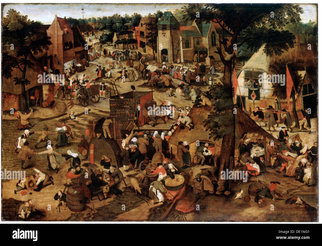 "Fair mit einer Theatervorstellung", c1580-1630. Künstler: Pieter Brueghel der jüngere Stockfoto