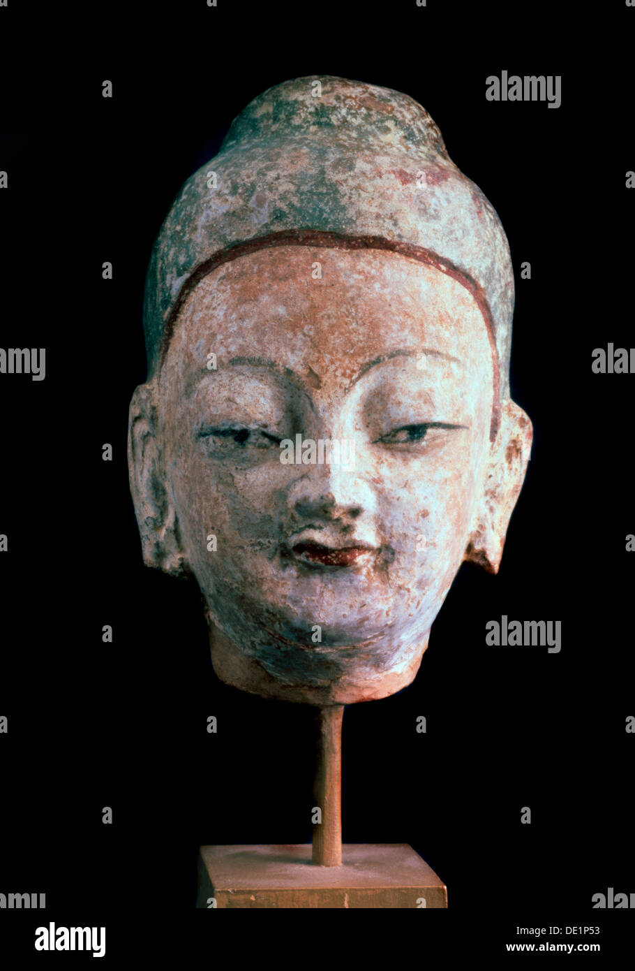 "Leiter der Buddha', (von den Ruinen der alten Idikutshari in der Nähe von Turfan), 8. bis 9. Jahrhundert. Artist: Unbekannt Stockfoto