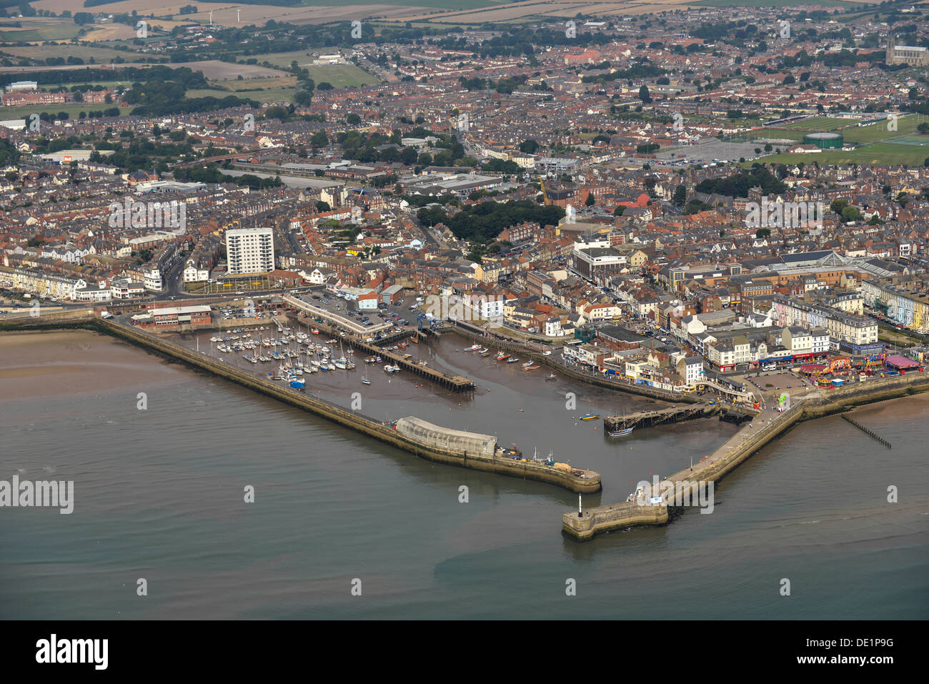 Luftaufnahme von Bridlington Harbour Stockfoto